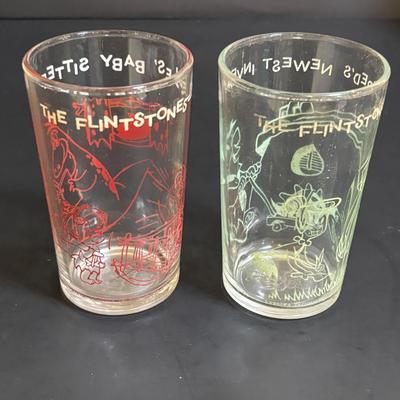 LOT 102: Vintage Hanna-Barbara: Barney Rubble & Bam Bam Bank, Flintstones Glasses & Mister Magoo Glasses