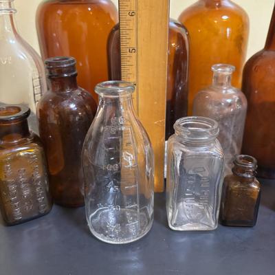LOT 103: Vintage Brown & Clear Bottle Collection