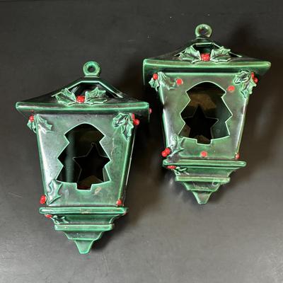 LOT 108: Ceramic Hanging Lanterns/Votive Holders and Holiday Decor