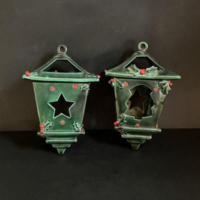 LOT 108: Ceramic Hanging Lanterns/Votive Holders and Holiday Decor