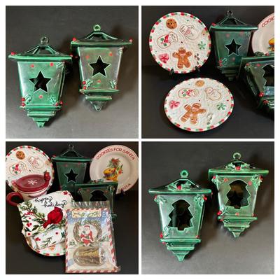 LOT 108: Ceramic Hanging Lanterns/Votive Holders and Holiday Decor