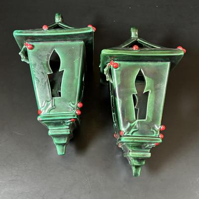 LOT 108: Ceramic Hanging Lanterns/Votive Holders and Holiday Decor
