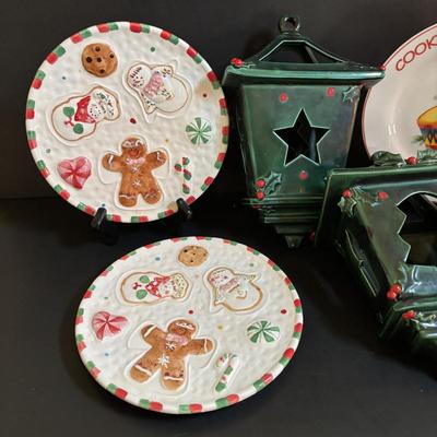 LOT 108: Ceramic Hanging Lanterns/Votive Holders and Holiday Decor