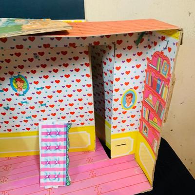 LOT 245: Vintage Mattel’s Skippers Dream Room Paper Doll House with Accessories From 1964