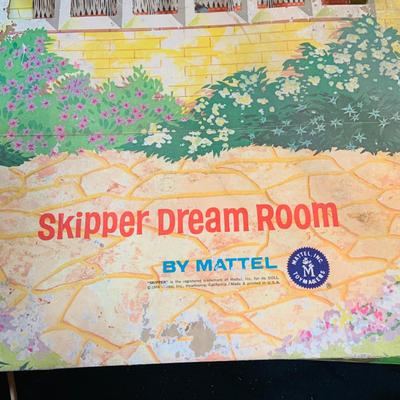 LOT 245: Vintage Mattel’s Skippers Dream Room Paper Doll House with Accessories From 1964