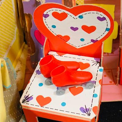 LOT 245: Vintage Mattel’s Skippers Dream Room Paper Doll House with Accessories From 1964