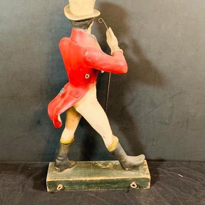 LOT 247: For the Bar Collection Featuring an Antique/Vintage Johnnie Walker Scotch Wooden Walking Man Display Figurine and Two (2) Decanters