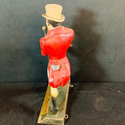 LOT 247: For the Bar Collection Featuring an Antique/Vintage Johnnie Walker Scotch Wooden Walking Man Display Figurine and Two (2) Decanters