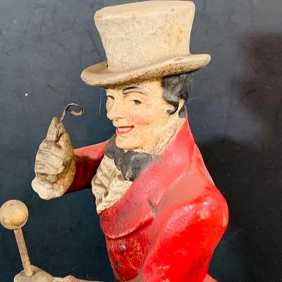 LOT 247: For the Bar Collection Featuring an Antique/Vintage Johnnie Walker Scotch Wooden Walking Man Display Figurine and Two (2) Decanters
