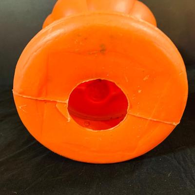 LOT 249: Collection of Vintage Halloween Decorations Including Plastic Blow Mold Jack-0-Lanterns with Cats and Much More
