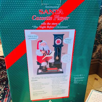 LOT 253: Set of Two (2) Large Animatronic Santa Figurines In Original Boxes