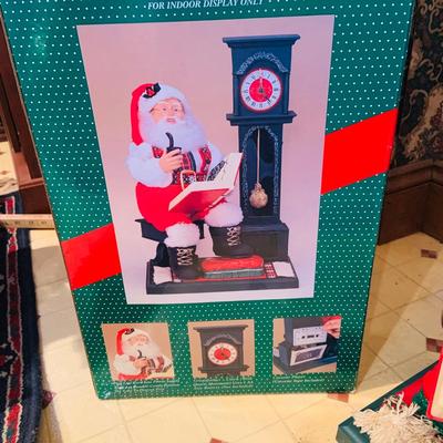 LOT 253: Set of Two (2) Large Animatronic Santa Figurines In Original Boxes
