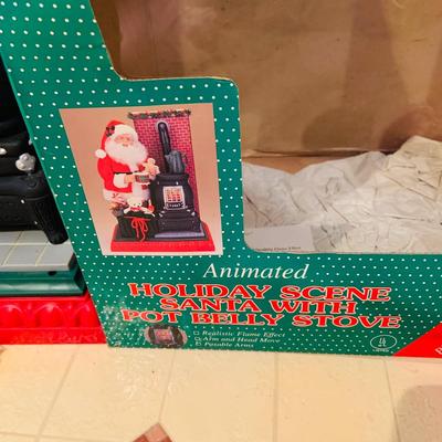 LOT 253: Set of Two (2) Large Animatronic Santa Figurines In Original Boxes
