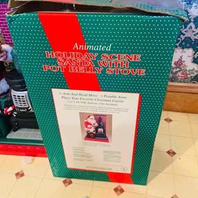 LOT 253: Set of Two (2) Large Animatronic Santa Figurines In Original Boxes
