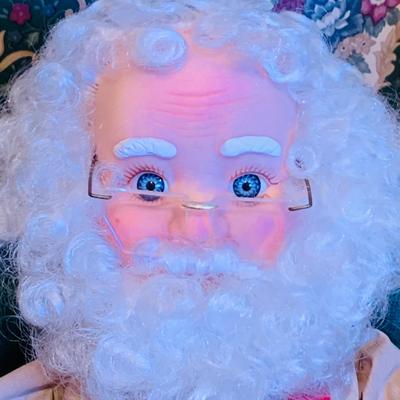 LOT255: Animatronic Santa and Victorian Dressed Holiday Doll with Lamp Post