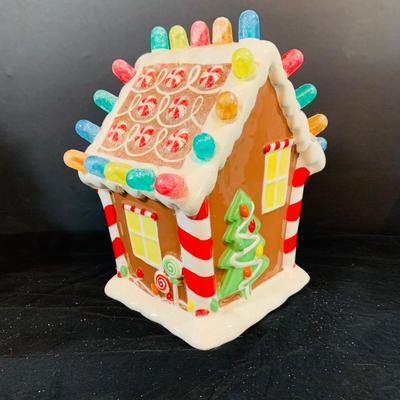 LOT 256: Set of Three (3) Ceramic Gingerbread Houses