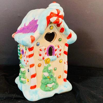 LOT 256: Set of Three (3) Ceramic Gingerbread Houses