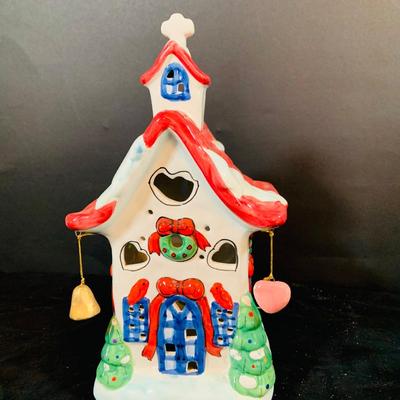 LOT 256: Set of Three (3) Ceramic Gingerbread Houses