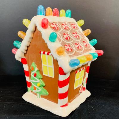 LOT 256: Set of Three (3) Ceramic Gingerbread Houses
