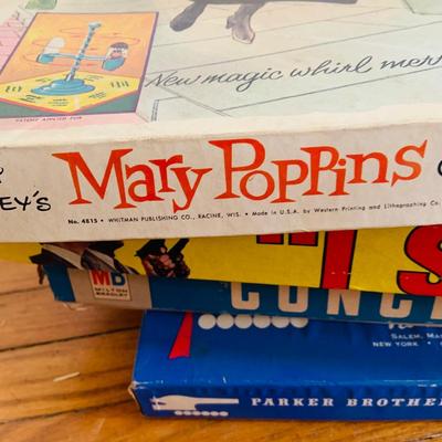 LOT 259: Collection of Vintage Children’s Board Games - Mary Poppins by Whitman, I Spy by Ideal Civil War Game by Parker Brothers,...