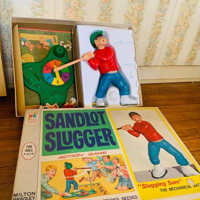 LOT 260: Vintage Children’s Games Including Sandlot Slugger by Milton Bradley, Spiroman by Kenner and Hands Down by Ideal