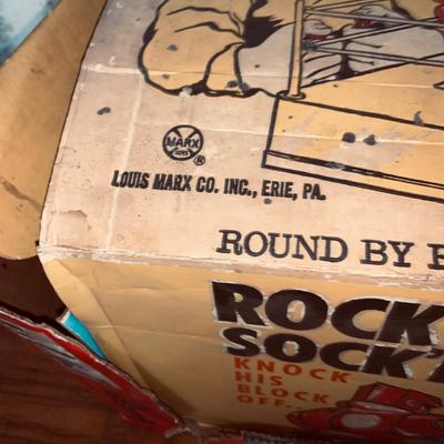 LOT 262: Vintage Rock’Em Sock’Em Robots by Marx with Original Box and Extra Set of Robots