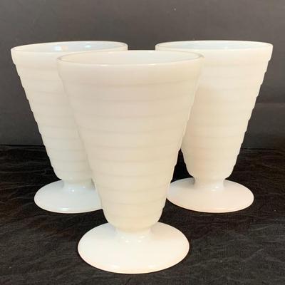 LOT 264: Selection of Milk Glass Bowls, Dishes Cups and Compote