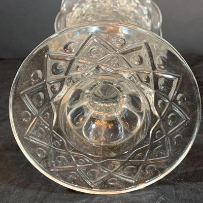 LOT267: Beautiful Colored Glass Collection Including Vases, Ashtray, Decanter and Crystal Lidded Jar