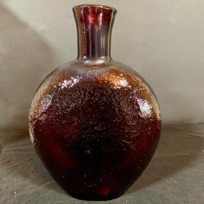LOT267: Beautiful Colored Glass Collection Including Vases, Ashtray, Decanter and Crystal Lidded Jar