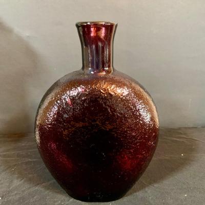 LOT267: Beautiful Colored Glass Collection Including Vases, Ashtray, Decanter and Crystal Lidded Jar