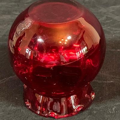 LOT267: Beautiful Colored Glass Collection Including Vases, Ashtray, Decanter and Crystal Lidded Jar