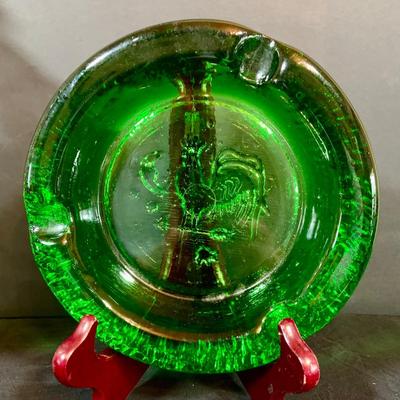 LOT267: Beautiful Colored Glass Collection Including Vases, Ashtray, Decanter and Crystal Lidded Jar