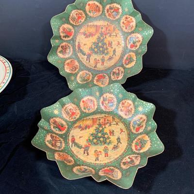 LO 269: Assortment of Vintage Christmas Decorations and More Including Vintage Hallmark Paper Bowls Knee Hugger Style Santa in Ceramic...