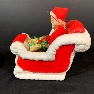 LO 269: Assortment of Vintage Christmas Decorations and More Including Vintage Hallmark Paper Bowls Knee Hugger Style Santa in Ceramic...
