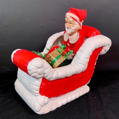 LO 269: Assortment of Vintage Christmas Decorations and More Including Vintage Hallmark Paper Bowls Knee Hugger Style Santa in Ceramic...