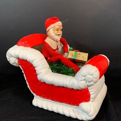LO 269: Assortment of Vintage Christmas Decorations and More Including Vintage Hallmark Paper Bowls Knee Hugger Style Santa in Ceramic...
