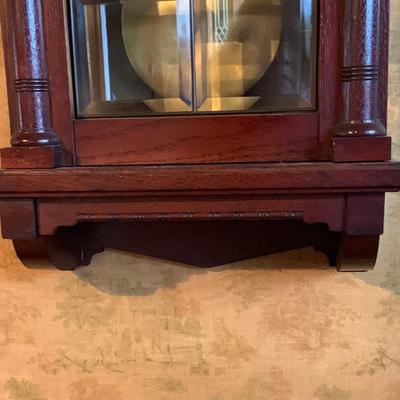 LOT 271: Sopra Wood Wall. Clock with Beveled Glass Door
