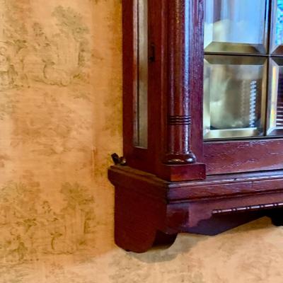 LOT 271: Sopra Wood Wall. Clock with Beveled Glass Door