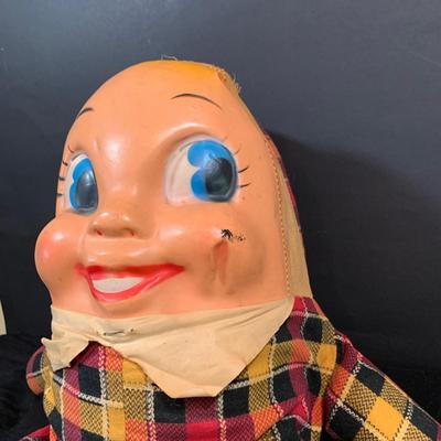 LOT 275: Vintage Plushes: Two (2) Knickerbocker 1959 Huckleberry Hound Toy, Vintage/Antique Humpty Dumpty Doll and More
