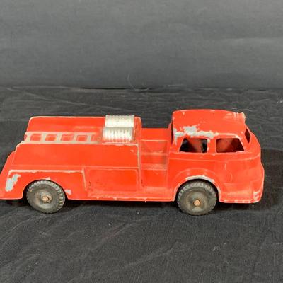 LOT 267: Collection of Vintage Hubley Metal Toys, -Firetruck, Kiddie Car, and Two (2) Trooper Toy Guns