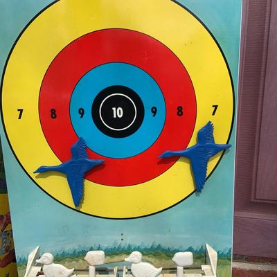 LOT 279: Vintage Targetland Rifle Range Metal Target and Accessories In Original Box