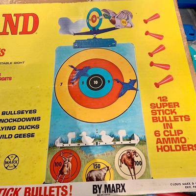 LOT 279: Vintage Targetland Rifle Range Metal Target and Accessories In Original Box