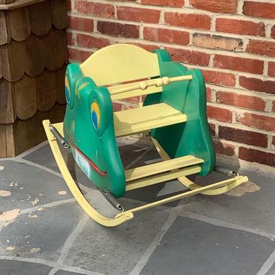 LOT 281: Vintage Baby Frog Face Bouncy Chair/Rocker