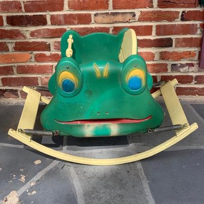 LOT 281: Vintage Baby Frog Face Bouncy Chair/Rocker