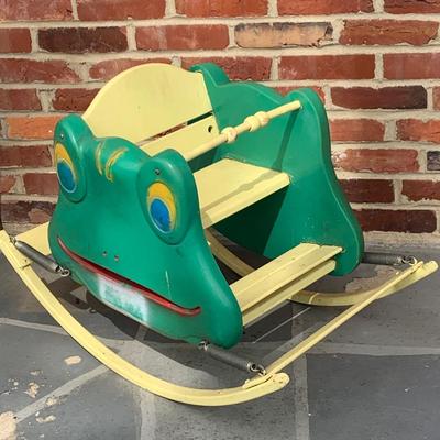 LOT 281: Vintage Baby Frog Face Bouncy Chair/Rocker