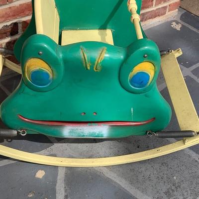 LOT 281: Vintage Baby Frog Face Bouncy Chair/Rocker
