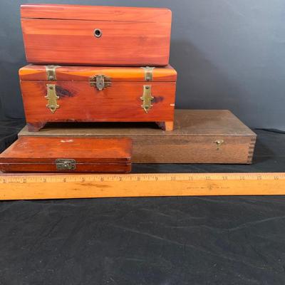 LOT 282: Assortment of Cedar and Other Wood Boxes and Cases By Lane and Others