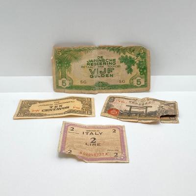 LOT 298: Vintage Foreign Paper Currency and Collection of Tokens - NY City Transit Authority, USS Newport News, Show World Center and Moe