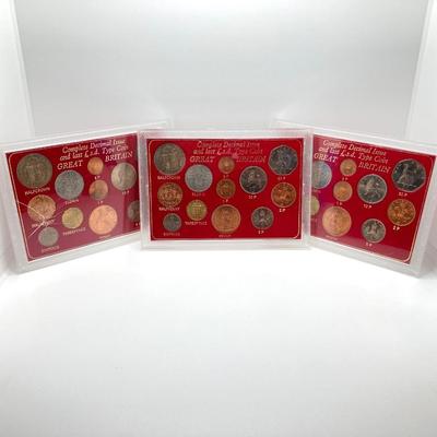 LOT 301: Three Great Britain 1967 Complete Decimal Issue and Last L.s.d. Type Coin Collectible Sets