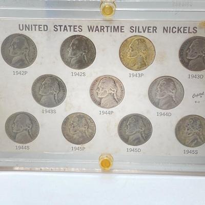 LOT 303: U.S. Wartime Silver Nickels and 1943 Steel Penny Collections